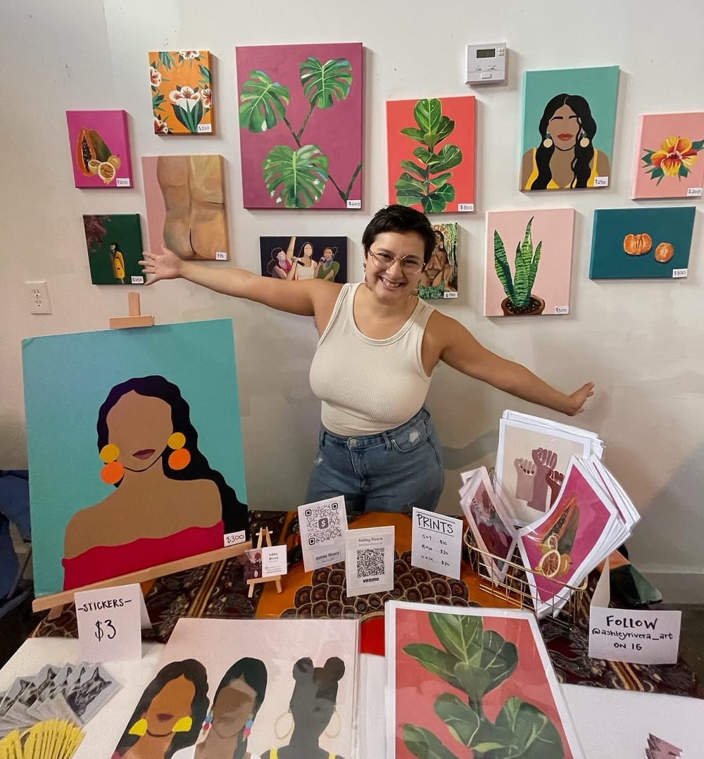 Ashley Rivera's art stand. 