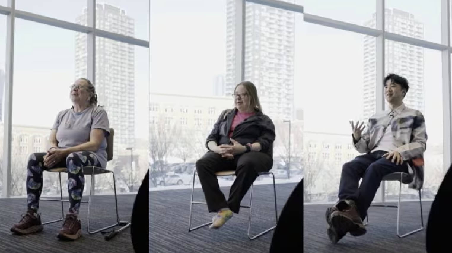 Kathy M. Austin, Jody Lynn Roll and Paul Brain sit in chairs for an interview.