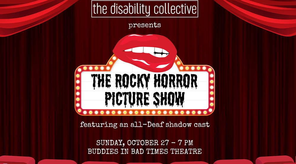 Promo image for "The Rocky Horror Picture Show ASL-Interpreted Screening."