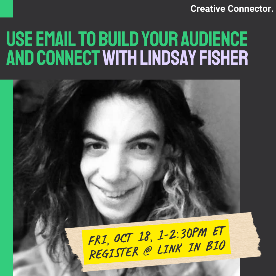 Promo image for "How to Use Email to Build Your Audience and Connect with Lindsay Fisher."